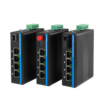สวิตช์ PoE อุตสาหกรรม 4 พอร์ตเครือข่าย Gigabit ที่ใช้งาน PoE 120W งบประมาณราง Din ที่ไม่มีการจัดการ