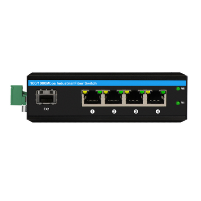 4 Port Industrial PoE Switch Gigabit Unmanaged Network 120W งบประมาณ Din Rail PoE ที่ทํางาน