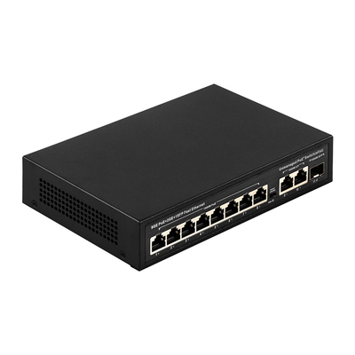 สวิตช์ POE ที่ไม่มีการจัดการ 120W 8 PoE 10/100/1000Mbps + 2 LAN 10/100/1000Mbps + 1SFP 100/1000M