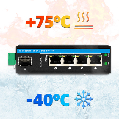 5 Port Gigabit Unmanaged POE Switch DC48-52V เครื่องสลับ Ethernet สําหรับการใช้ภายนอก
