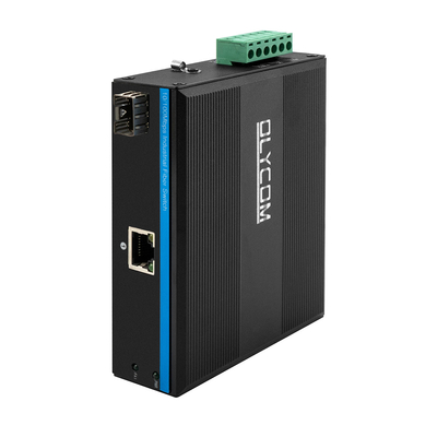 Mini 2 Port 10/100mpbs เครื่องแปลงสื่อไฟเบอร์ด้วย 1RJ45+1SFP LC Ethernet Switch สําหรับใช้ในกลางแจ้ง