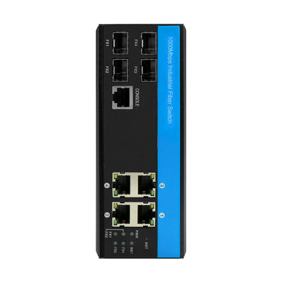 8 ท่ากิ๊กบิต L2 จัดการ สวิตช์ไฟเบอร์อุตสาหกรรม 12V/24V/48VDC