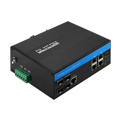 8 ท่ากิ๊กบิต L2 จัดการ สวิตช์ไฟเบอร์อุตสาหกรรม 12V/24V/48VDC