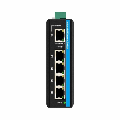 Mini 5 port Industrial Ethernet Switch 4 RJ45 port to 1 uplink RJ45 กิ๊กบิต สวิตช์ที่ไม่จัดการ dc12v/24v ทางเข้า