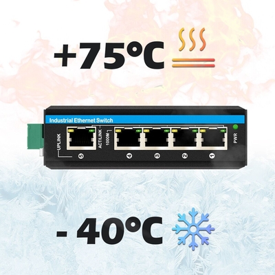 Mini 5 port Industrial Ethernet Switch 4 RJ45 port to 1 uplink RJ45 กิ๊กบิต สวิตช์ที่ไม่จัดการ dc12v/24v ทางเข้า