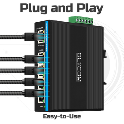 พลังงานแสงอาทิตย์ UPS PoE Switch Gigabit Network 120W DC12V/DC24V/DC48V การเข้า ไม่จัดการ