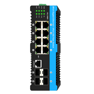 10G ไฟเบอร์อุตสาหกรรมบริหาร PoE สวิตช์ Gigabit Ethernet 8 Port PoE 240W ชิป Realtek