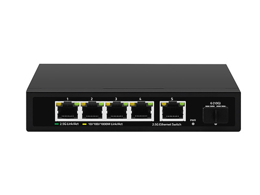 5 ท่า 2.5G Ethernet Switch 10G Fiber Uplink ความเร็วเครือข่ายที่ไม่ถูกบริหาร