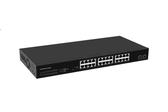 24 Port Network Switch 100M/1G/2.5G Ethernet 1G/2.5G/10G ไฟเบอร์ไม่จัดการกับ FAN