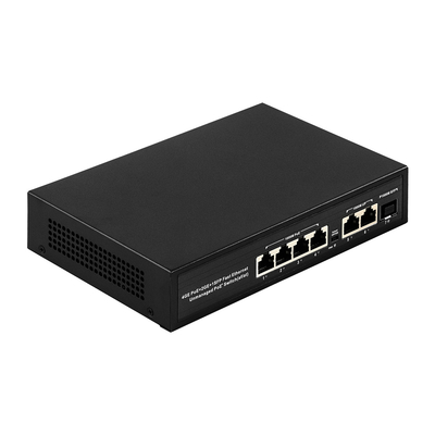 6 ท่าทาง พลั๊ก แอนด์ เพลย์ POE สวิตช์ 48 วอท พร้อม 1000Mbps ท่าทาง IEEE 802.3 af/at ethernet สวิตช์ เหมาะสําหรับ POE IP กล้อง