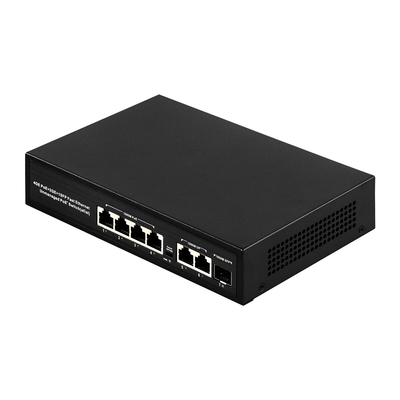 6 ท่าทาง พลั๊ก แอนด์ เพลย์ POE สวิตช์ 48 วอท พร้อม 1000Mbps ท่าทาง IEEE 802.3 af/at ethernet สวิตช์ เหมาะสําหรับ POE IP กล้อง