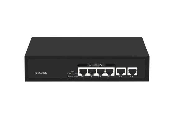 6 ท่า POE เครือข่าย สวิตช์ 48 วอลต์ 100Mbps ท่า IEEE 802.3 สวิตช์เครือข่าย af/at