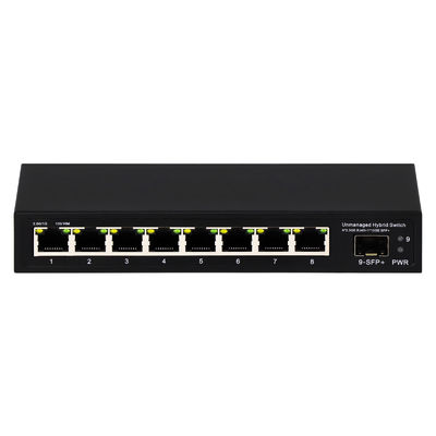 9 Port Unmanaged 2.5G Ethernet Switch พร้อม 10G Uplink SFP Port และความกว้างแบนด์เพลน 60Gbps