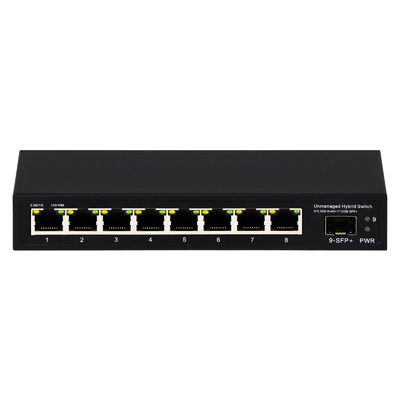 9 Port Unmanaged 2.5G Ethernet Switch With 10G Uplink SFP Port ความกว้างแบนด์เพลนหลัง 60Gbps