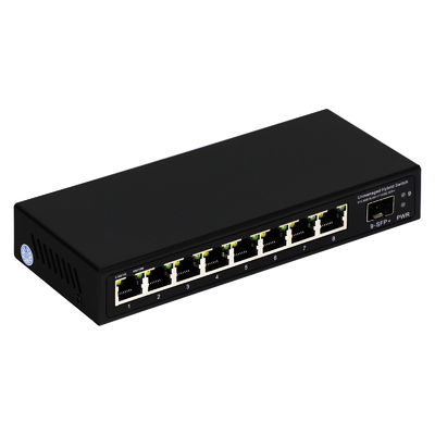 9 Port Unmanaged 2.5G Ethernet Switch With 10G Uplink SFP Port ความกว้างแบนด์เพลนหลัง 60Gbps