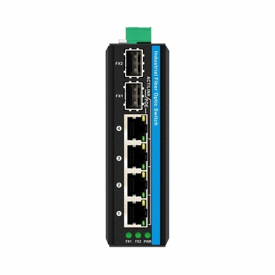 มินิ 6 ท่ากิจาบิต เอเธอร์เน็ตสวิตช์ โป้สวิตช์ ดิน รีล 2 sfp+ 4 RJ45 DC48-52V ไดโอเลนต์