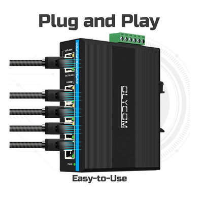 สวิตช์เครือข่าย 5 พอร์ต Gigabit WEB Managed 100/1000M RSTP 802.1Q ระดับ IP40