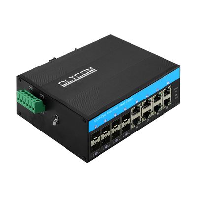 16 Port Gigabit POE สวิตช์รองรับ af/at/bt ดิน-เรล Ethernet สวิตช์สําหรับระบบ CCTV