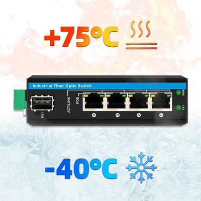 5 Port Gigabit Outdoor Poe Switch มินิ อินดัสเตรียล ไฟเบอร์ สวิตช์ IP40 Din Rail สวิตช์