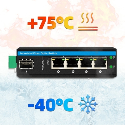 5 Port Gigiabit Outdoor Poe Switch มินิ อินดัสเตอรียล ไฟเบอร์ สวิตช์ IP40 Din Rail Switch
