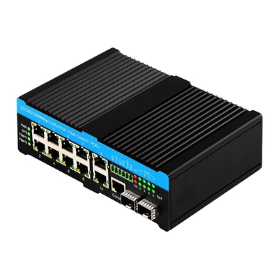 L2 L3 จัดการ Gigabit Industrial Ethernet Switch Poe Switch 90w 2*2.5G SFP+8*RJ45 การสลับภายนอก