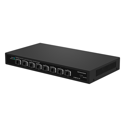8 ท่า 10G ไฟเบอร์สวิตช์ 1G 2.5G ปฏิบัติตามความเป็นมา ไม่จัดการ DC12V Input Realtek