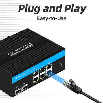 8 Port Gigabit Unmanaged Switch Ethernet Poe Switch DC48V ดิน รถไฟฟ้า