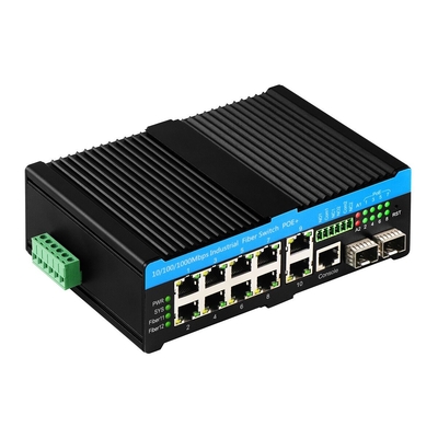 8-Port PoE Gigabit Ethernet Switch L2 บริหารด้วย DC48V Input และ IP40 ระดับการป้องกัน