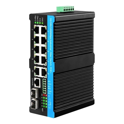 8-Port PoE Gigabit Ethernet Switch L2 บริหารด้วย DC48V Input และ IP40 ระดับการป้องกัน