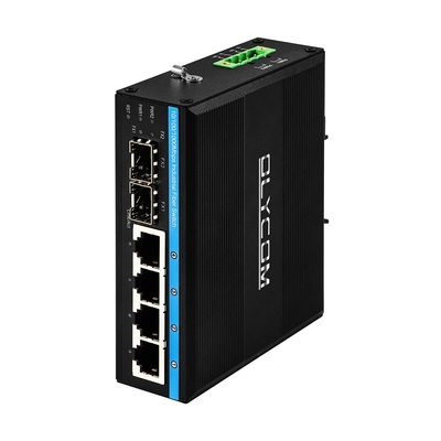 เครื่องสวิทช์เน็ตเอเธอร์เน็ตที่บริหารโดย ERPS กิ๊กบิต 2SFP+4RJ45 เครื่องสวิทช์เครือข่าย Din-rail พร้อมผลิต PoE