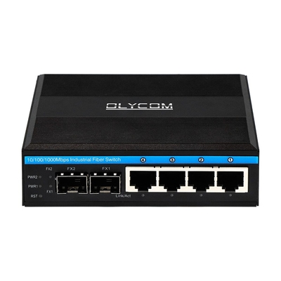 เครื่องสวิทช์เน็ตเอเธอร์เน็ตที่บริหารโดย ERPS กิ๊กบิต 2SFP+4RJ45 เครื่องสวิทช์เครือข่าย Din-rail พร้อมผลิต PoE