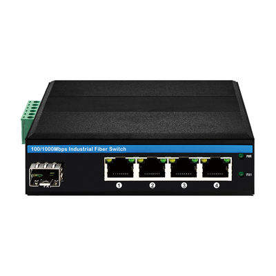 สวิตช์ PoE ที่ใช้พลังแสงอาทิตย์ 4 ท่า 100/1000M ไฟเบอร์ 120W DC12V / DC24V / DC48V