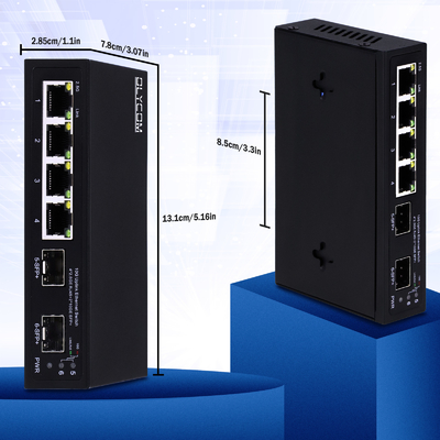 สวิตช์เอเธอร์เน็ต 10G ไม่จัดการ 4 ท่า 2.5G เอเธอร์เน็ต สวิตช์ด้วยท่า 10G SFP +