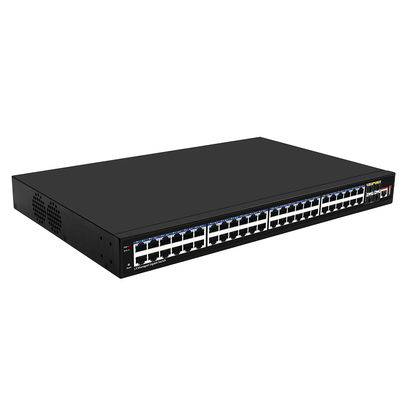 สวิตช์เครือข่าย L3 แบบจัดการได้ 48 พอร์ต Gigabit พร้อม Uplinks ใยแก้วนำแสง 10G, อินพุต AC เดี่ยว, ใช้ชิปเซ็ต Realtek