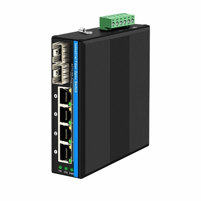 6 Port Gigiabit ไม่จัดการ Ethernet Switch Din เครือข่ายรถไฟฟ้า DC12V/24V input