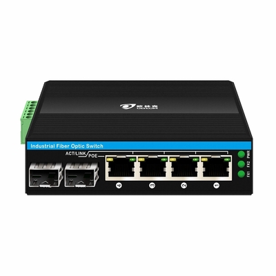 6 Port Gigiabit ไม่จัดการ Ethernet Switch Din เครือข่ายรถไฟฟ้า DC12V/24V input