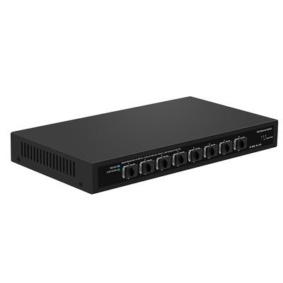 8-Port 10G SFP+ ไฟเบอร์สวิตช์ ไม่จัดการ 1G/2.5G อัตโนมัติปรับปรุง DC12V รองรับ OEM