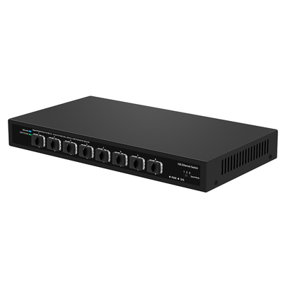8-Port 10G SFP+ ไฟเบอร์สวิตช์ ไม่จัดการ 1G/2.5G อัตโนมัติปรับปรุง DC12V รองรับ OEM