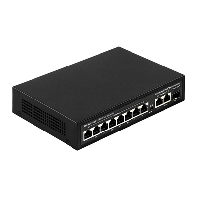 120W PoE Switch 8 Port Unmanaged Fast Ethernet ด้วย SFP Fiber Uplink AC Input การใช้งานในระบบออนไลน์