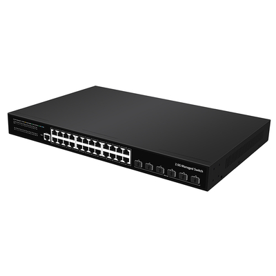 24 Port 2.5G Ethernet L3 Managed Switch กับ 10G Fiber Uplink Single AC Input การใช้งานของสายไฟฟ้า