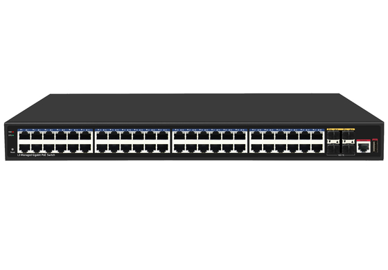 48 Port 10G Poe Switch L3 Managed Ethernet Switch พร้อม 48*Gigabit Poe Ports + 4*10G Sfp+ Ports