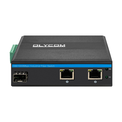 เครื่องแปลงไฟเบอร์ออปติกขนาดเล็ก เครื่องเปลี่ยนอีเทอร์เน็ตอุตสาหกรรม Poe Switch DC48V Input