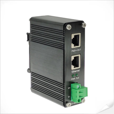 อุตสาหกรรม 90W 802.3bt PoE++ เครื่องฉีด Gigabit DC12V DC24V DC48V