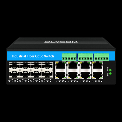 16 Port Managed Industrial Ethernet Switch 8RJ45+8SFP POE Switch พร้อม 4*RS485+2*CAN BUS