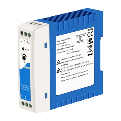 24V อุตสาหกรรมปรับเปลี่ยนพลังงาน CE UL รายการ 1A Output AC/DC Dual Input DIN Rail