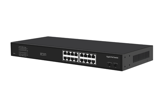 16 Port Gigabit Ethernet Switch Af/at Poe Switch AC 100-240V แรงไฟฟ้าเข้า
