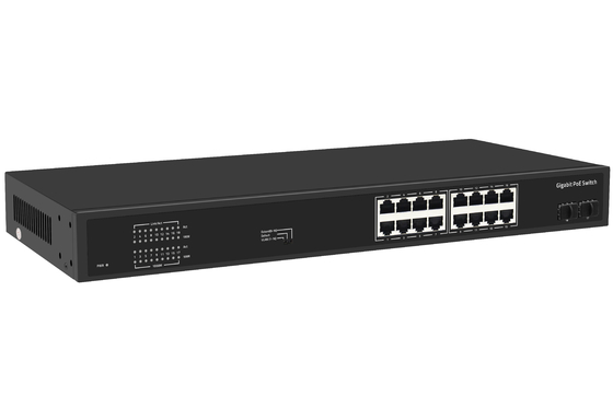 16 Port Gigabit Ethernet Switch Af/at Poe Switch AC 100-240V แรงไฟฟ้าเข้า