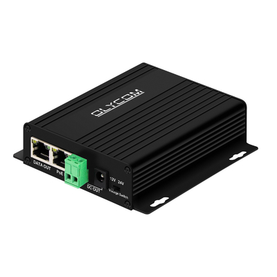 Gigabit 30W PoE Splitter DC12V DC24V ออกจากผนังติดตั้งระยะ PoE 100 เมตร