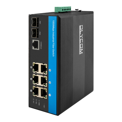 8 Port Gigabit Switch L2 จัดการ Vitesse Chipset Din Network Switch พร้อม 2SFP+6RJ45