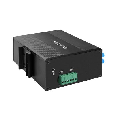 สวิตช์อีเธอร์เน็ตแบบจัดการอุตสาหกรรมพร้อมฟังก์ชัน D2*2B Bypass ขั้วต่อ SM LC ระดับการป้องกัน IP40 สำหรับการป้องกันสายออปติคัล